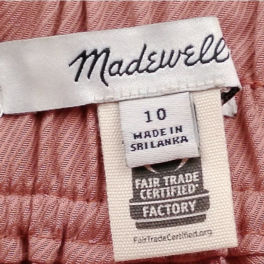 Madewell The Neale Short Sz 10 Drapeweave Dried Rose Pink High Rise Pleated - Picture 5 of 9